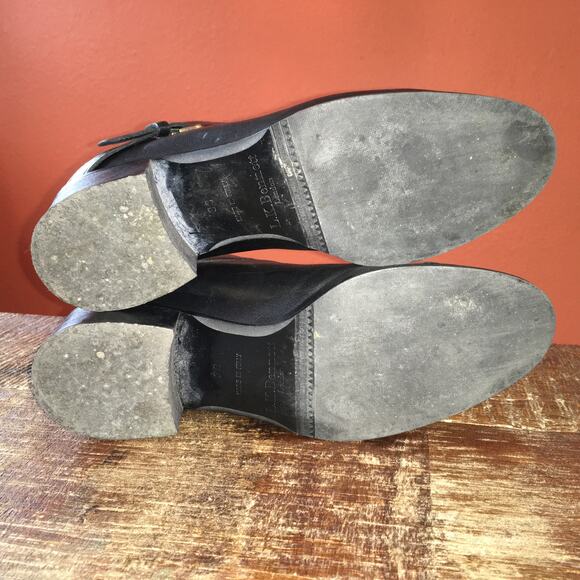 LK Bennett Kaitlyn Black Leather Ankle Boot Womens 38 (7.5-8) Zip Up Low Heel - Picture 9 of 11